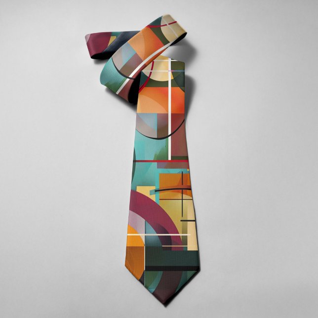 Abstract Geometric Shapes Composition Colourful Tie (Creator Uploaded)
