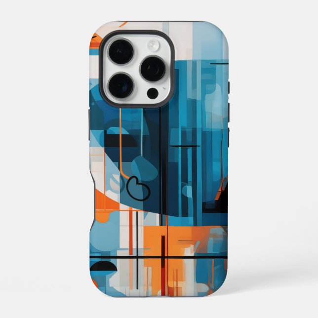 Abstract geometric shapes composition iPhone case (Back)