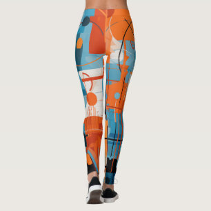 Abstract geometric shapes composition leggings