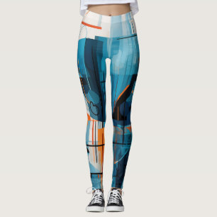 Abstract geometric shapes composition leggings