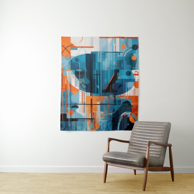 Abstract geometric shapes composition tapestry (In Situ)