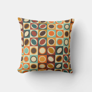 Abstract Geometric Shapes in Retro Colours Cushion