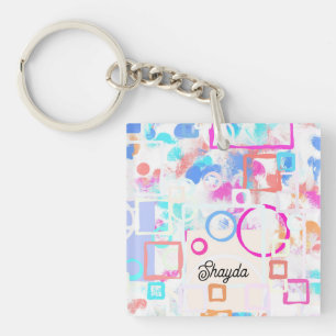 Abstract Geometric Shapes Key Ring