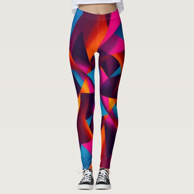 abstract geometric shapes leggings (Front)