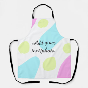 Abstract geometric shapes pastel add name photo ba apron