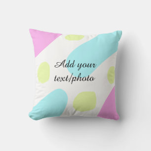 Abstract geometric shapes pastel add name photo ba cushion