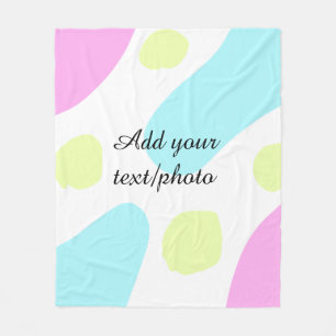 Abstract geometric shapes pastel add name photo ba fleece blanket