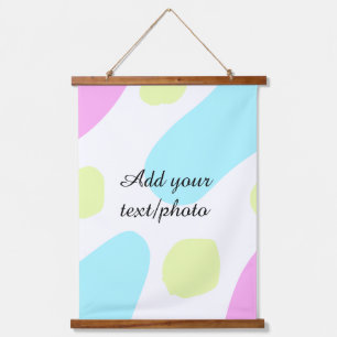 Abstract geometric shapes pastel add name photo ba hanging tapestry