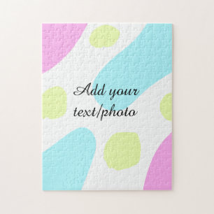 Abstract geometric shapes pastel add name photo ba jigsaw puzzle
