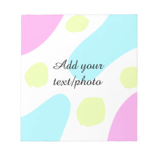 Abstract geometric shapes pastel add name photo ba notepad