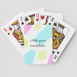 Abstract geometric shapes pastel add name photo ba playing cards