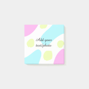 Abstract geometric shapes pastel add name photo ba post-it notes
