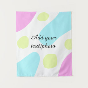 Abstract geometric shapes pastel add name photo ba tapestry