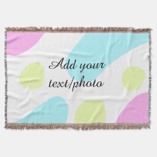 Abstract geometric shapes pastel add name photo ba throw blanket
