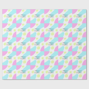 Abstract geometric shapes pastel add name photo ba wrapping paper