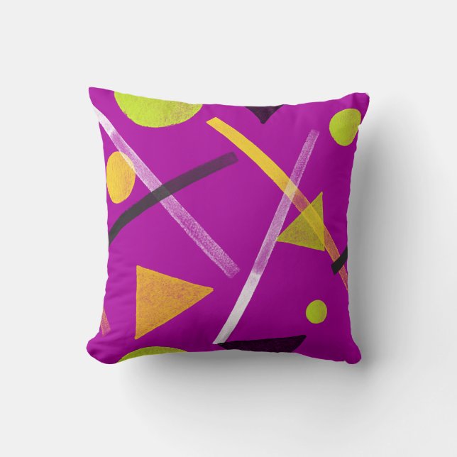 Abstract Geometric Shapes Pattern Cushion (Front)
