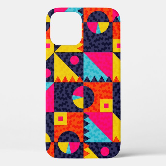 Abstract geometric shapes. Retro colourful illustr Case-Mate iPhone Case (Back)