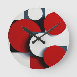 Abstract geometric shapes round clock