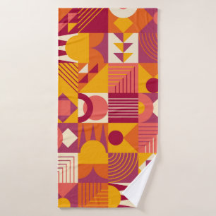 Abstract geometric shapes seamless pattern bath towel