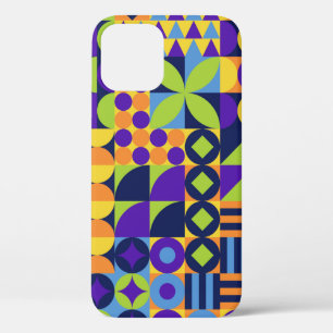 Abstract geometric shapes seamless pattern iPhone 12 case