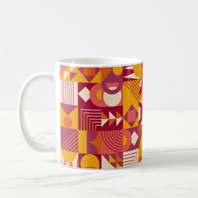 Abstract geometric shapes seamless pattern coffee mug (Left)