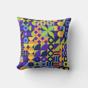 Abstract geometric shapes seamless pattern cushion