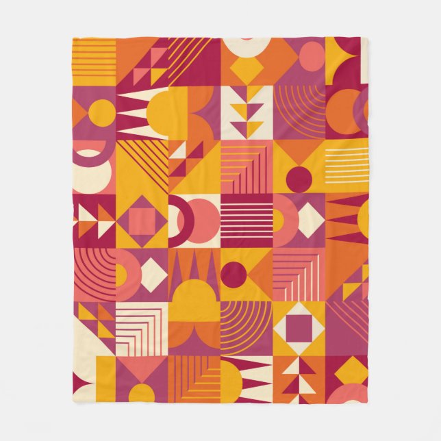 Abstract geometric shapes seamless pattern fleece blanket (Front)