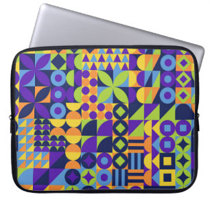 Abstract geometric shapes seamless pattern laptop sleeve