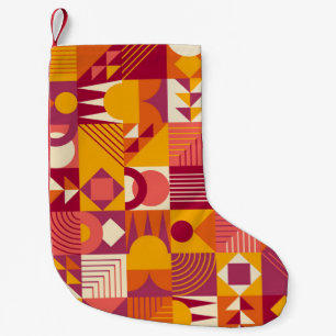 Abstract geometric shapes seamless pattern small christmas stocking