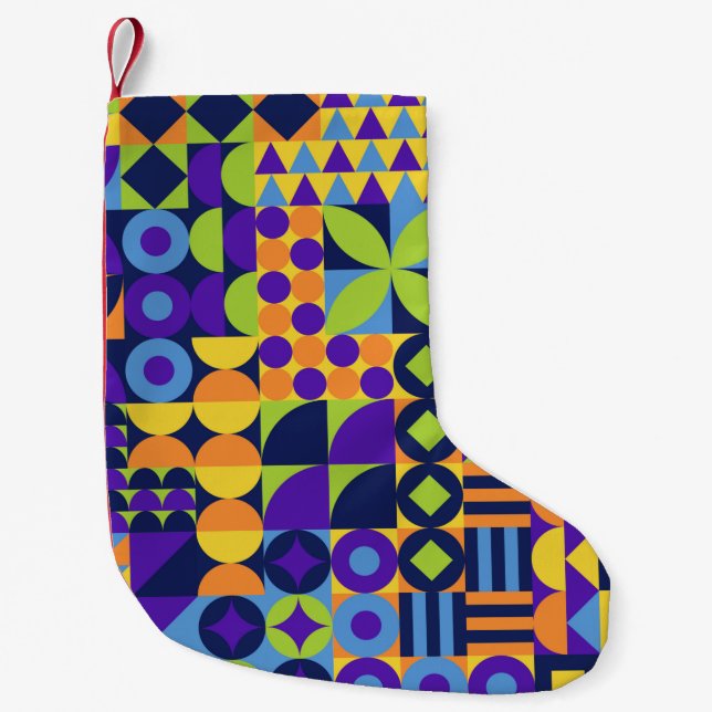 Abstract geometric shapes seamless pattern small christmas stocking (Front)