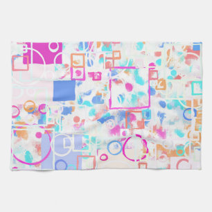Abstract Geometric Shapes Tea Towel