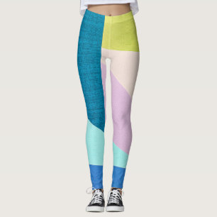 Abstract Geometric Shapes Textile Pattern   Leggings