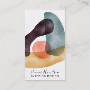 Abstract geometric shapes watercolor design business card
