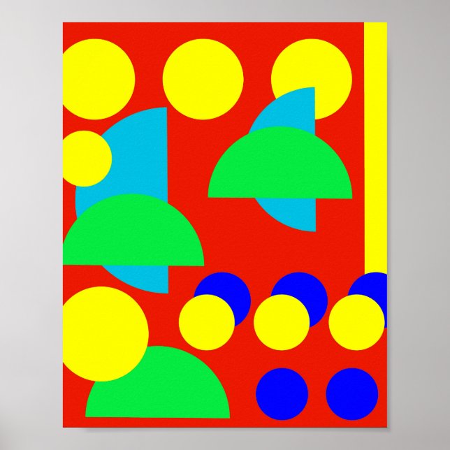 Abstract geometric squares circles poster (Front)
