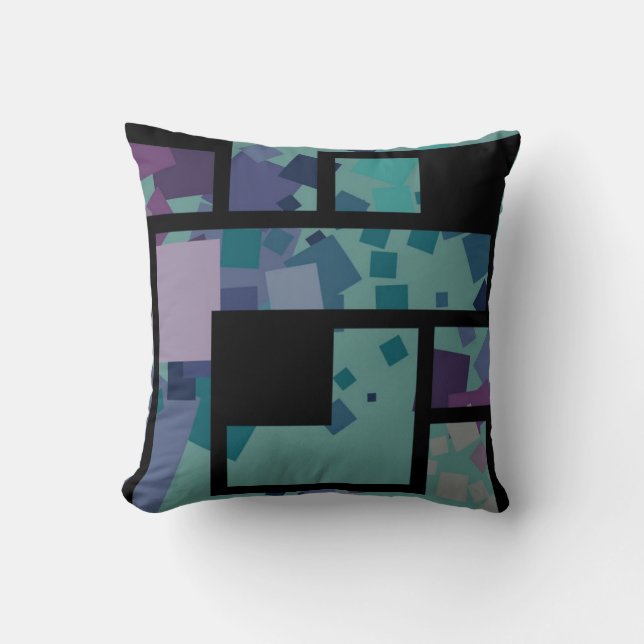 Abstract Geometric Squares Cushion (Front)