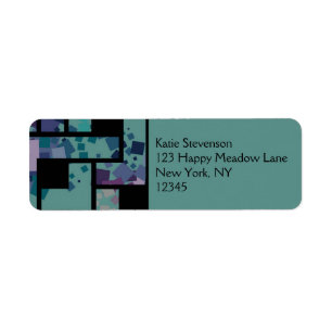 Abstract Geometric Squares Return Address Label