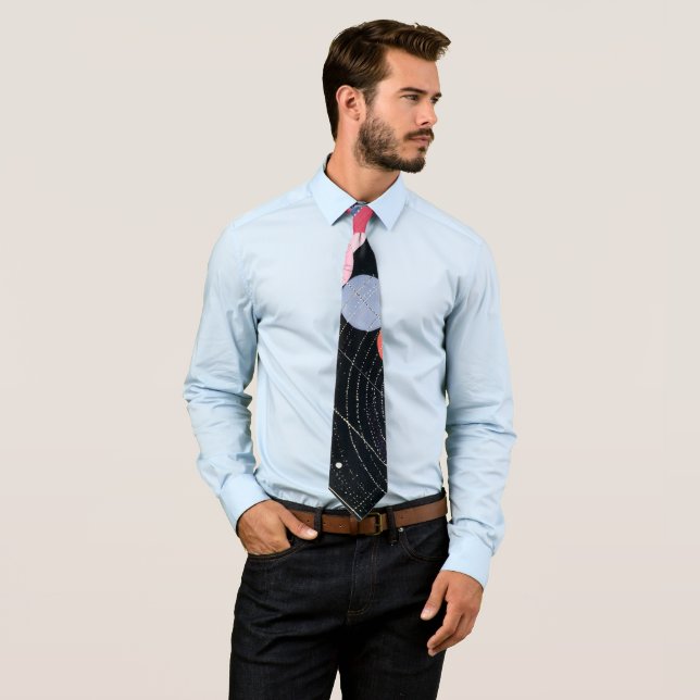 Abstract Geometric Starry Night Celestial Orbit Tie (In Situ)