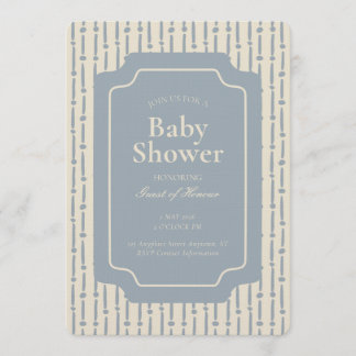Abstract Geometric Stripe Gender Neutral Blue Invitation