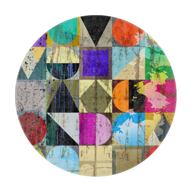 Abstract Geometric: Strokes and Splashes Cutting Board (Front)