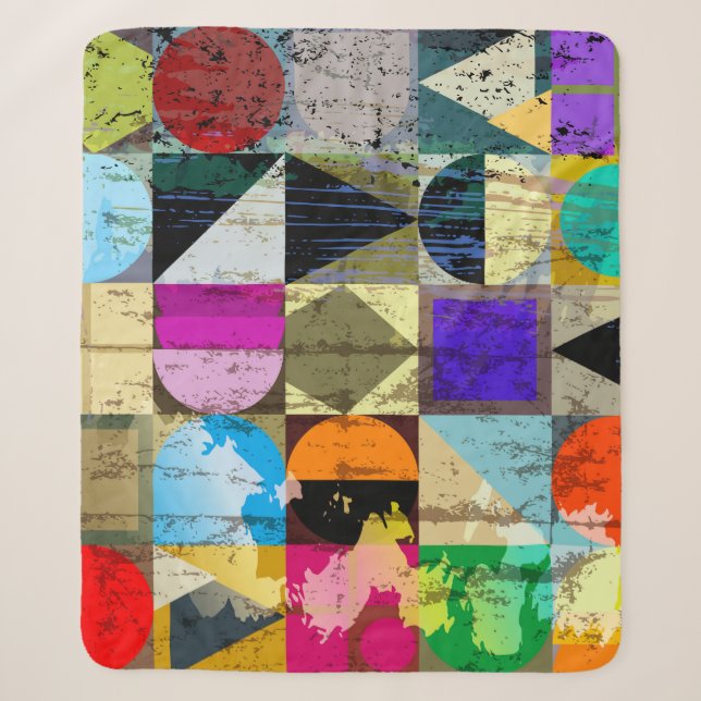 Abstract Geometric: Strokes and Splashes Sherpa Blanket (Front)
