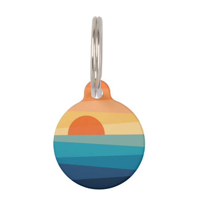 Abstract geometric sunrise pet tag (Front)