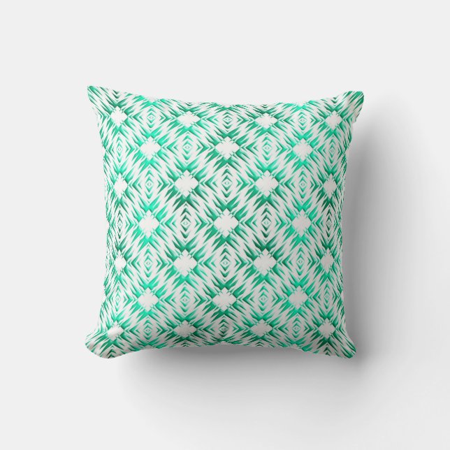 Abstract geometric teal pattern. cushion (Front)