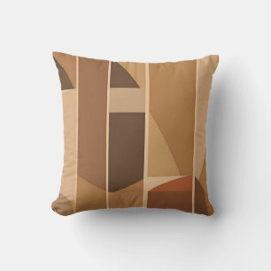 Abstract Geometric Terracotta Midcentury Modern Cushion
