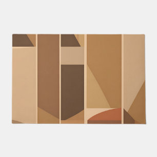 Abstract Geometric Terracotta Midcentury Modern Doormat