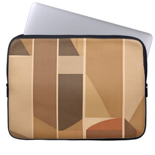 Abstract Geometric Terracotta Midcentury Modern Laptop Sleeve