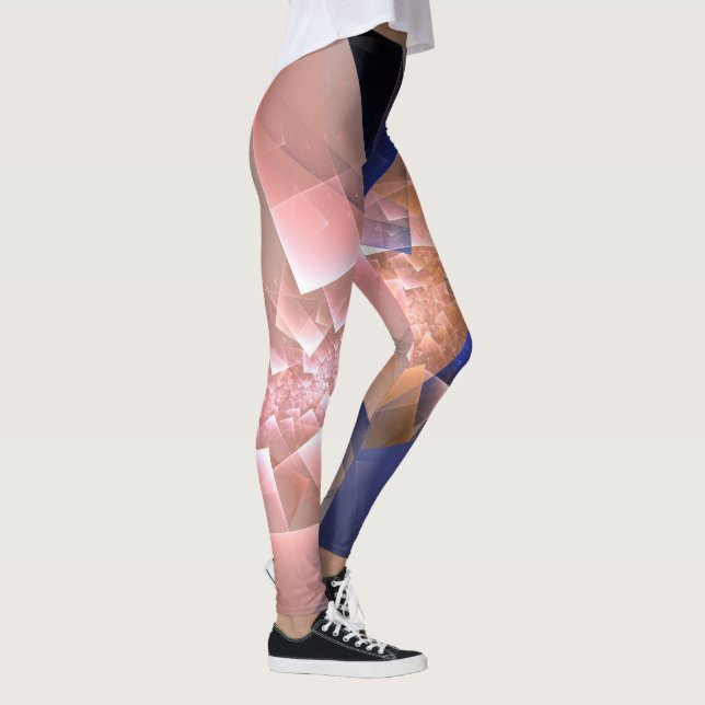 Abstract geometric textured decoration leggings (Right)