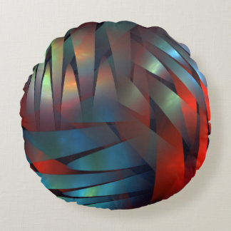 Abstract geometric textured decoration round cushion