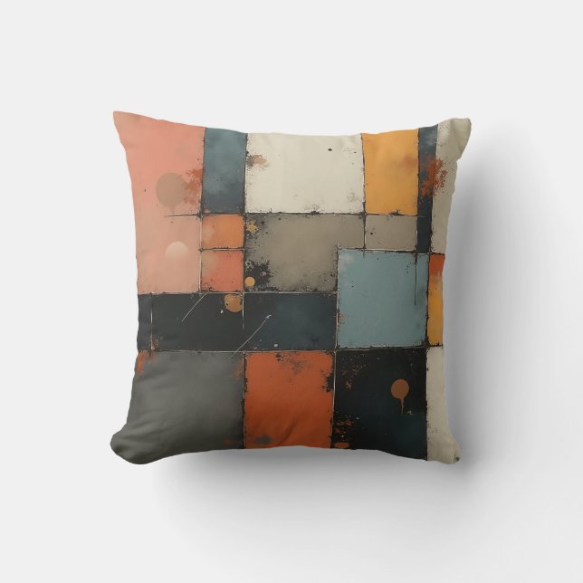Abstract Geometric Throw Pillow (Front)
