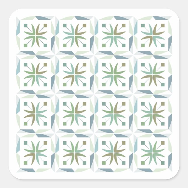 Abstract Geometric Tile Pattern Design Sticker (Front)