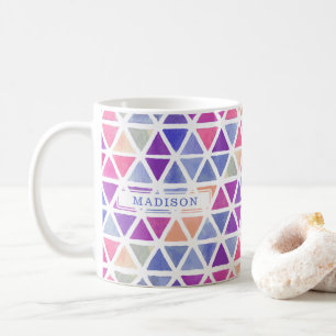 Abstract Geometric Triangles - Cool & Vivid Tones Coffee Mug